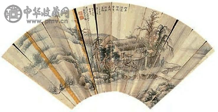 白宗魏 山水 扇面 水墨纸本