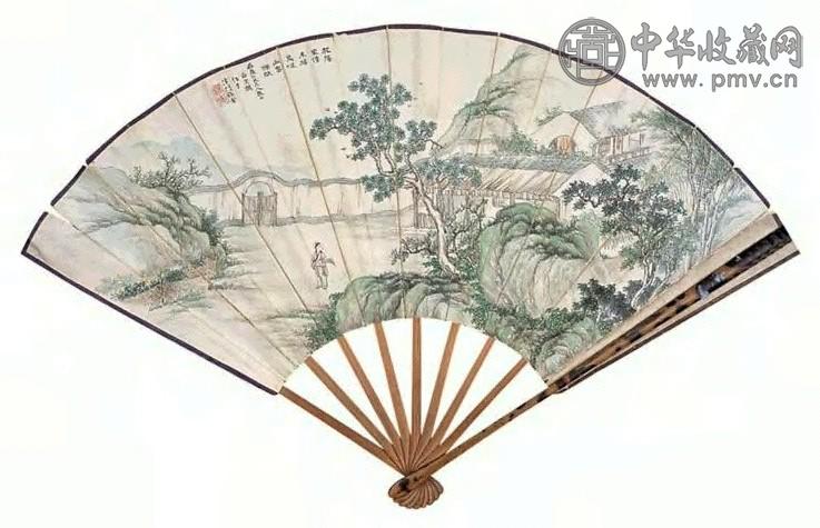 白宗魏 山居图 扇面 设色纸本