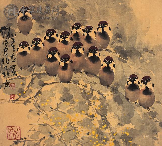 赵宁安 1991年作 花鸟 镜心 设色纸本