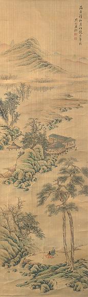 王撰十九世纪 山水 立轴 设色纸本