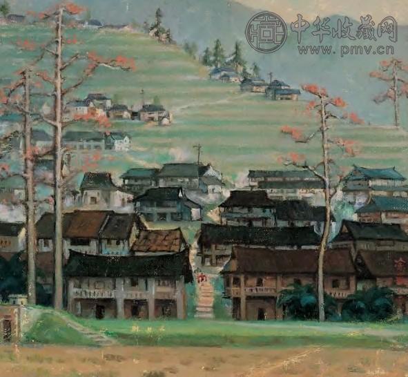 涂克 1982年作 广西风景 油彩 画布 框