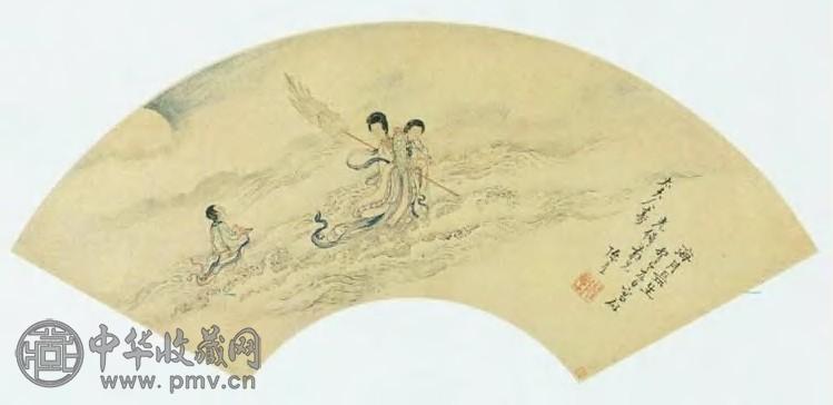 陈星 清 海月长生 扇面