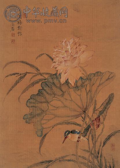于寿伯 蒲塘新艳 立轴 绢本