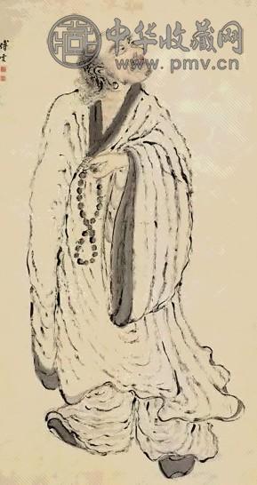 清 傅雯 达摩 轴