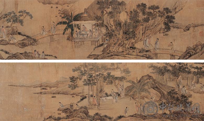 兰亭雅集图 手卷 设色绢本