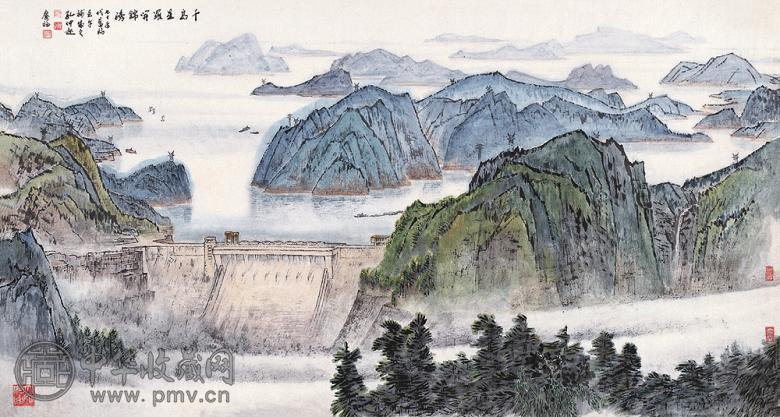 孔仲起 2002年作 千岛星罗开锦绣 单片 设色纸本