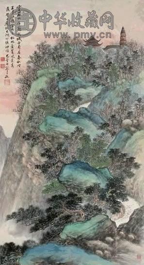 尤小云 苏台佳景图 立轴 设色纸本