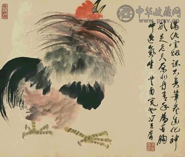 冯其庸 金鸡 立轴