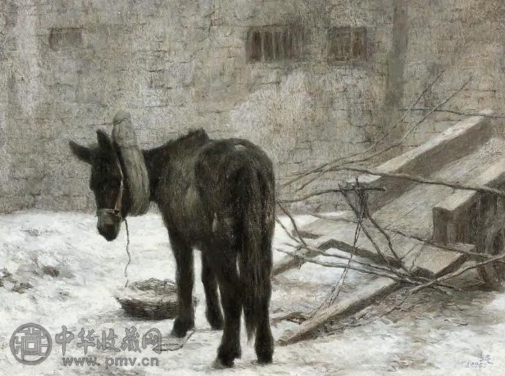 孙为民 1986年作 驴车 油彩 画布 框