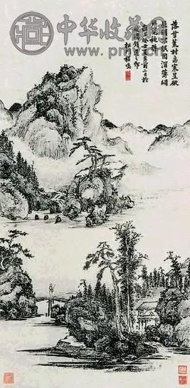 程鸣 山水 立轴 水墨纸本