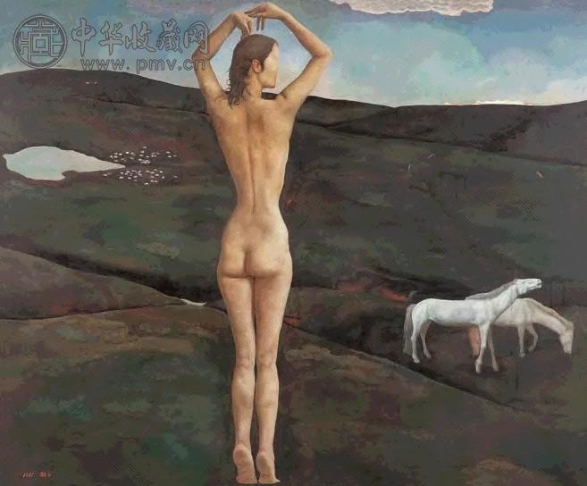 朝戈 1988年 极 布面油画