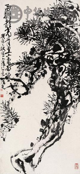 周沧米 癸亥(1983年)作 松树 立轴 水墨纸本