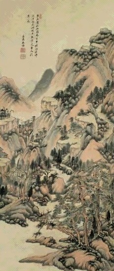 明末清初 王鉴 仿黄公望秋山图 轴