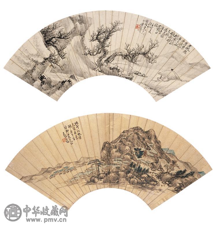 黄山寿 任预 吴滔 赵伯驹 山水 扇面 纸本