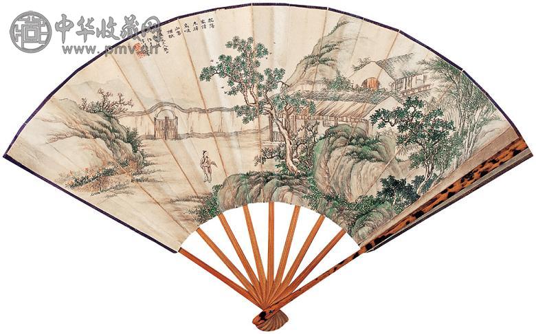 白宗魏 山静日长 成扇 设色纸本