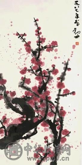 邓林 1987年作 梅花 镜心 设色纸本