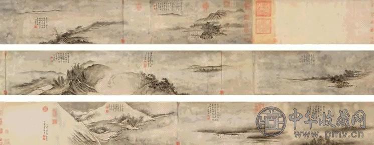 董邦达 丙寅(1746年)作 临马远《潇湘八景图》 手卷 设色纸本