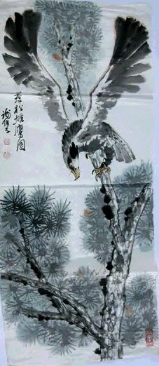 谢伯子 花鸟 镜心