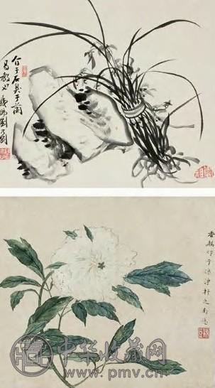 吴规臣 花卉 立轴 设色纸本