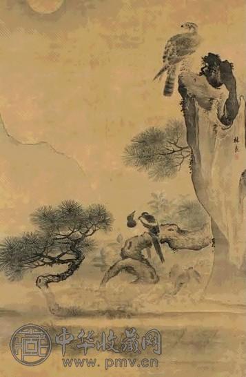 林良(款) 鹰栖图 大中堂 设色绢本