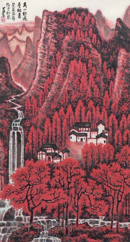 李可染 万山红遍 镜心 设色纸本