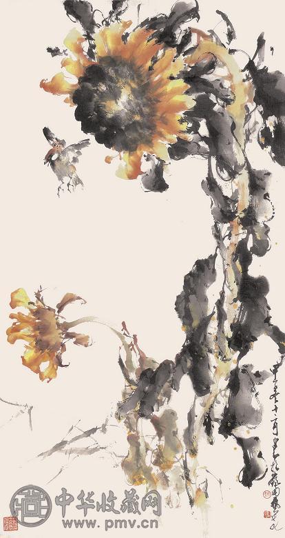 赵少昂 花鸟 镜心 纸本