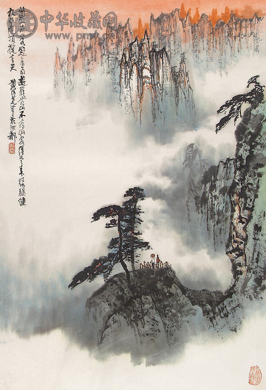 黄纯尧 2005年作 黄山秀景 立轴 设色纸本