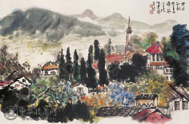 沈柔坚 加拿大写生 镜心 设色纸本