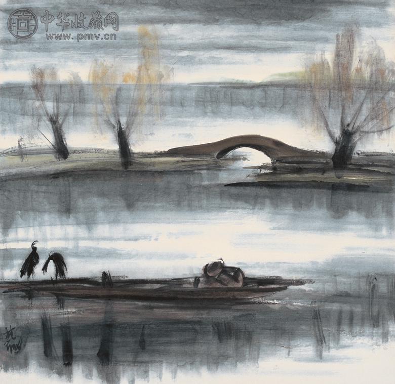 林风眠 杭州秋色 框 设色纸本