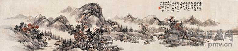 陈光豫 山水 卷 设色绫本