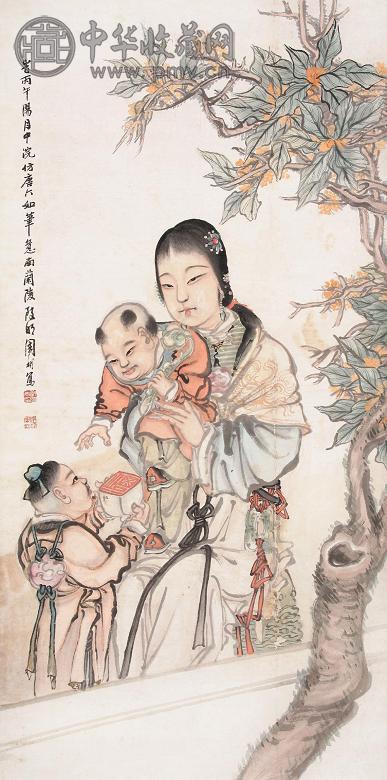 周彬 人物 立轴 纸本