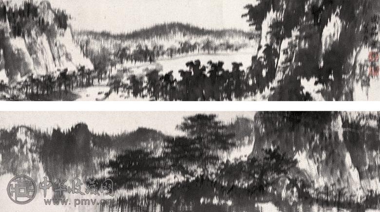 谢稚柳 1973年作 山水 手卷 水墨纸本