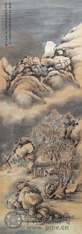 朱鹤年 闻窗独坐 立轴 设色纸本