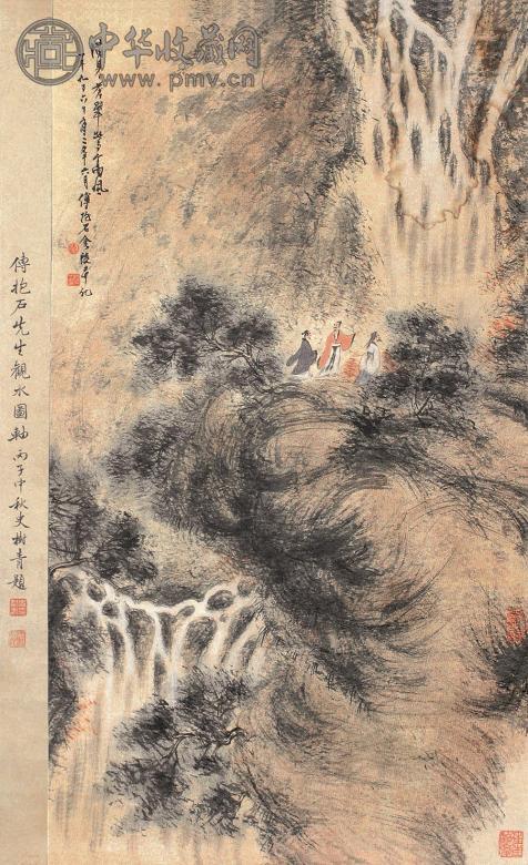 傅抱石 山水人物 立轴 纸本