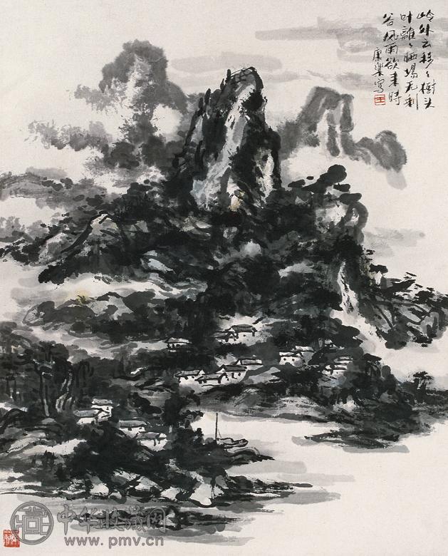 王康乐 岭外云移图 立轴 水墨纸本