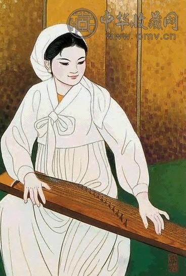 徐启雄 延边琴声 水彩画