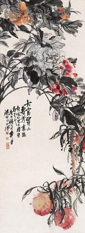 许孙穆 庚午(1930年)作 大富贵亦寿考 立轴 设色纸本