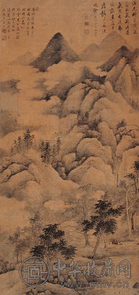 顾大申 庚戌(1670年)作 云山图 立轴 水墨纸本