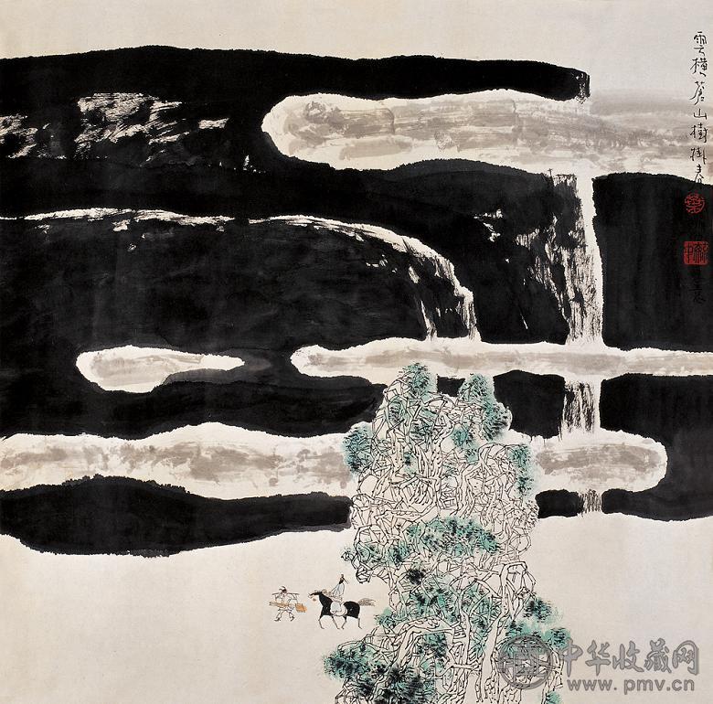 叶毓中 山水 镜心 设色纸本