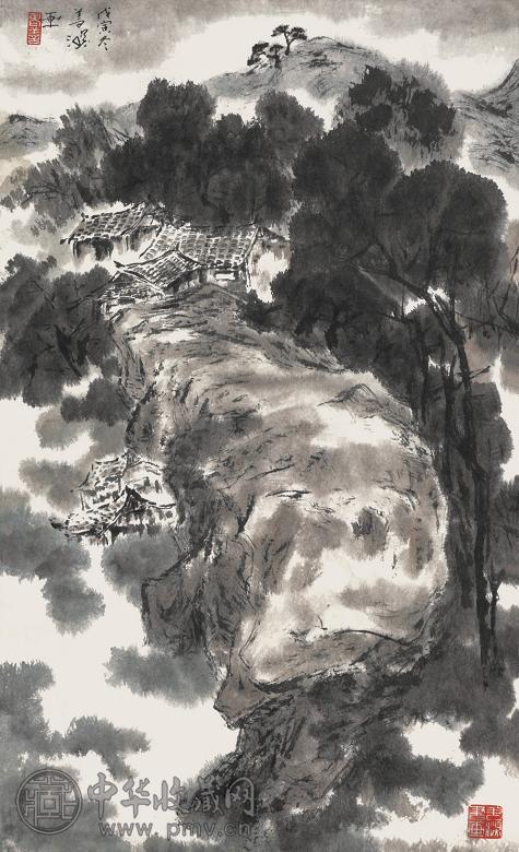 杨善深 山水 立轴 设色纸本