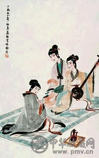 傅益均 仕女 轴 纸本设色