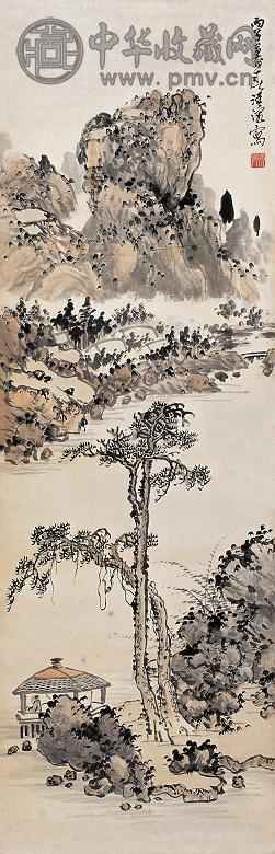 汪溶 丙子(1936年)作 山水 立轴 设色纸本