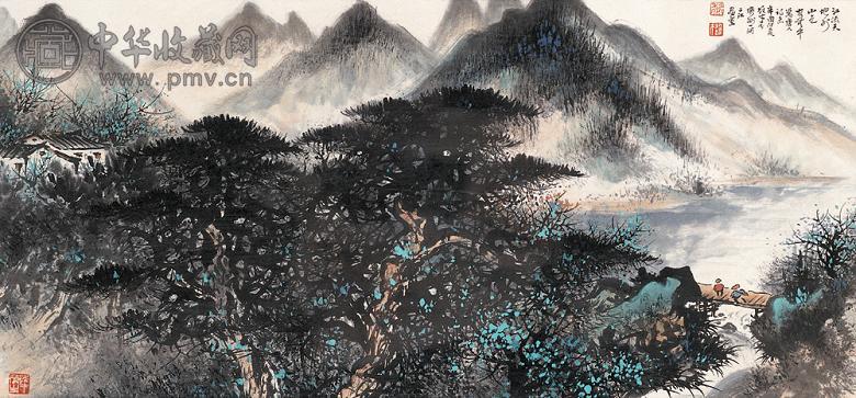 黎雄才 1981年作 山水 镜心 设色纸本