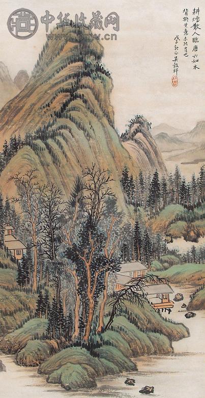 吴穀祥 1888年作 春山晴云 立轴 设色纸本