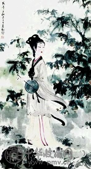 傅益均 湘夫人 立轴 设色纸本