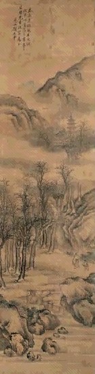 顾大申 山水 立轴 绢本