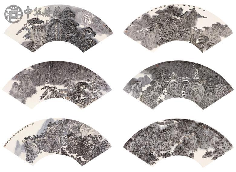 刘朴 2005年作 山水扇画(6帧) 镜心 设色纸本