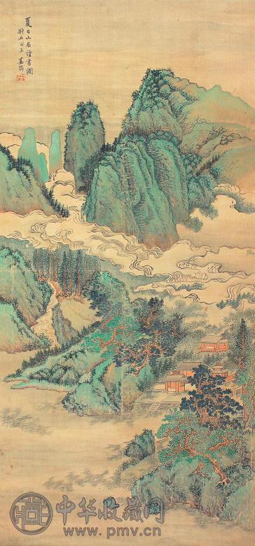 姜筠 清 夏日山居 立轴