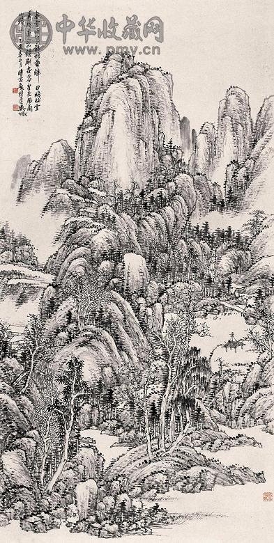 吴徵 1935年作 峰峦叠翠 立轴 水墨纸本