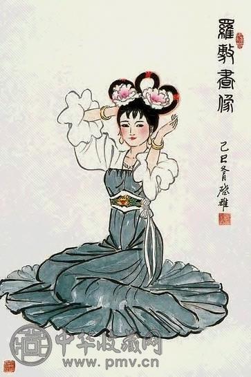 徐启雄 罗敷 镜心 设色纸本